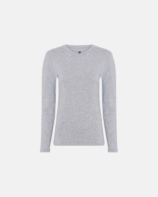 Langærmet t-shirt | Bambusviskose | Grå