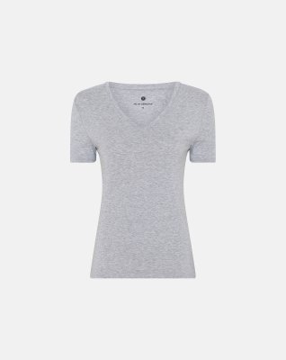 T-shirt v-neck, Bambusviskose, Grå