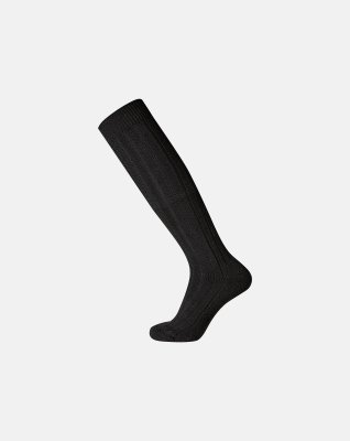 Knælang strømpe "terry sole" | Uld | Sort -Egtved