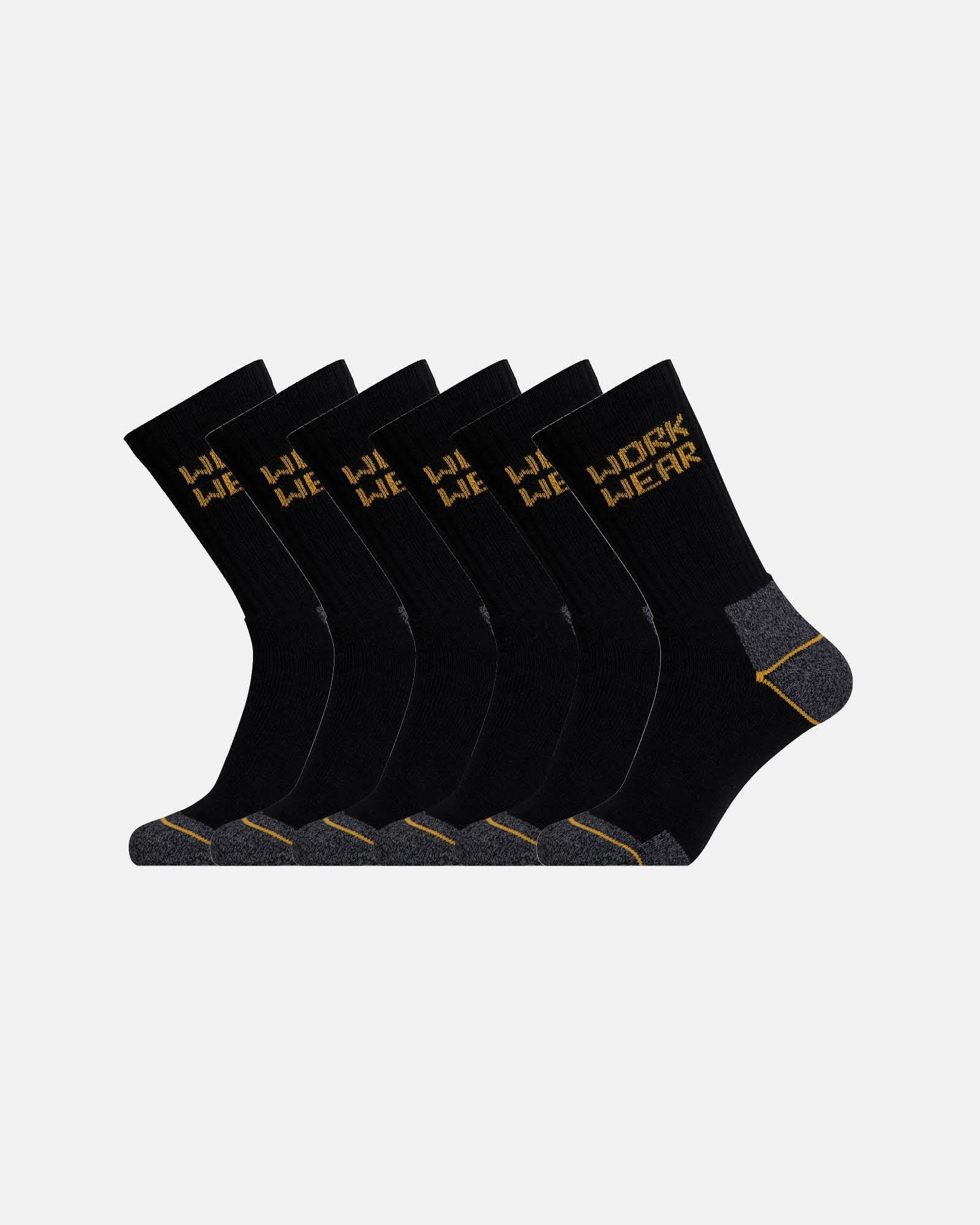 "Work Wear" terry strømper 6 pak | Bomuld | Sort -ProActive