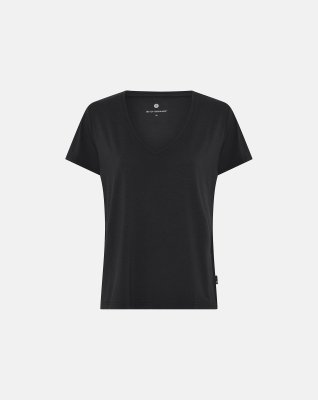 T-shirt v-neck | Bambusviskose | Sort -JBS of Denmark Women