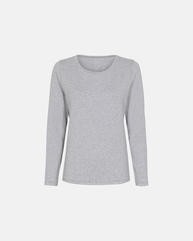 Langærmet t-shirt | Bambusviskose | Lys grå