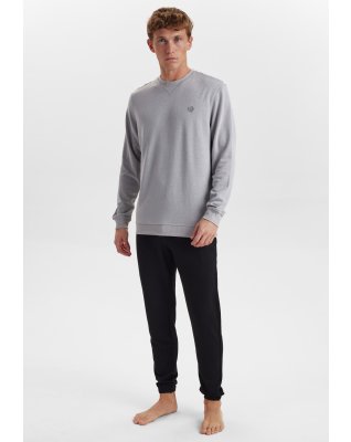 Sweatshirt med logo | Bambusviskose | Lysegrå -JBS of Denmark Men
