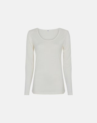 Langærmet t-shirt | Økologisk uld | Ivory -JBS of Denmark Women