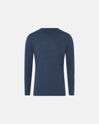 Langærmet T-shirt | 100% økologisk GOTS uld | Navy -JBS of Denmark Men