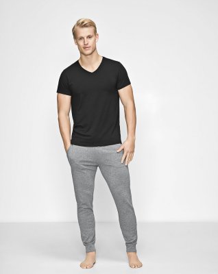 T-shirt v-neck | Bambusviskose | Sort -JBS of Denmark Men