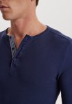 Langærmet t-shirt "grandad" | 100% økologisk bomuld | Navy -JBS