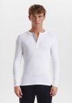 Langærmet t-shirt "grandad" | 100% økologisk bomuld  | Hvid -JBS