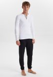 Langærmet t-shirt "grandad" | 100% økologisk bomuld  | Hvid -JBS