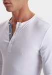 Langærmet t-shirt "grandad" | 100% økologisk bomuld  | Hvid -JBS