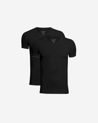 T-shirt "v-neck" 2-pak | Bambusviskose | Sort -JBS