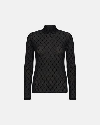 Bluse "mesh" | Polyamid | Sort