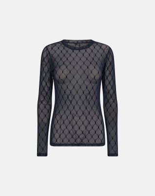 Bluse "mesh" | Polyamid | Navy -Hype the Detail