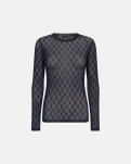 Bluse "mesh" | Polyamid | Navy -Hype the Detail