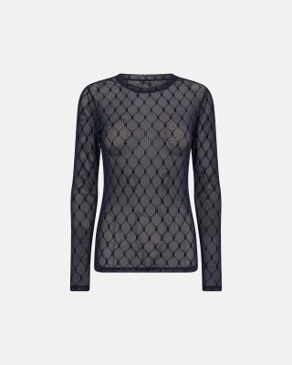 Bluse "mesh" | Polyamid | Navy