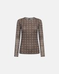 Bluse "mesh" | Polyester | Brun -Hype the Detail