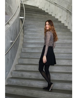 Bluse "mesh" | Polyester | Brun -Hype the Detail