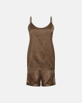 Pyjamas m. shorts "satin" | Polyester | Brun -Hype the Detail