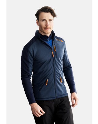 Trøje "full zip" | 100% uld | Navy -Dovre