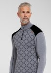 Pullover "half zip" | 100% uld | Grå -Dovre