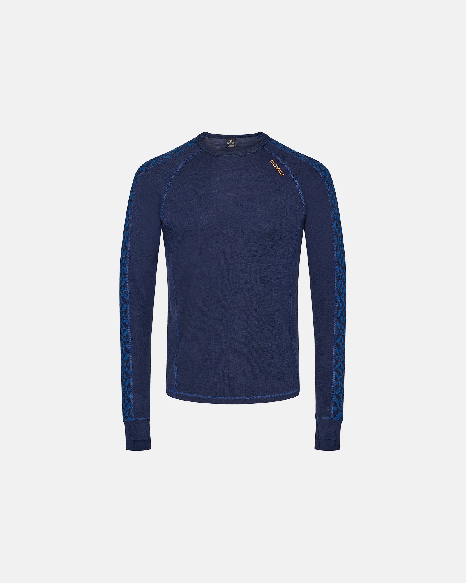 Langærmet t-shirt |100% uld | Blå -Dovre