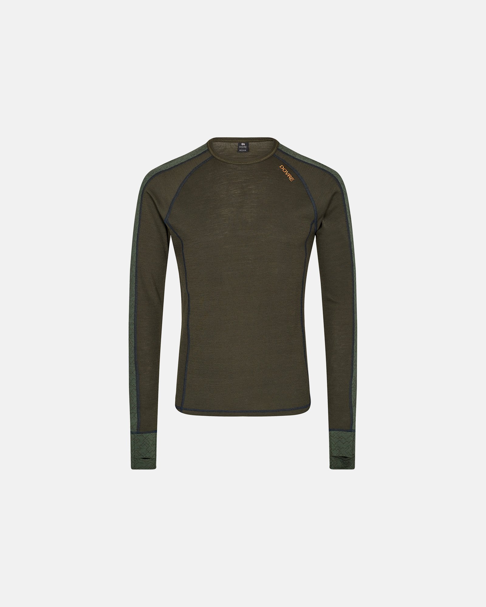 Langærmet t-shirt |100% uld | Grøn -Dovre