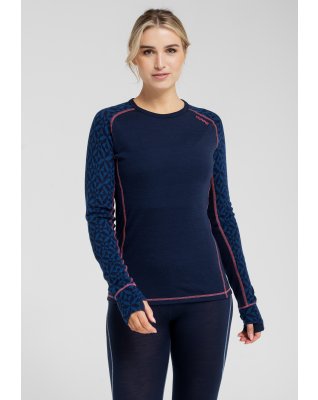 Langærmet undertrøje | 100% uld | Navy -Dovre Women