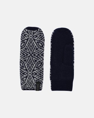 Vanter med mønster | Merino uld | Navy -Dovre Women