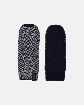 Vanter med mønster | Merino uld | Navy