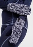 Vanter med mønster | Merino uld | Navy -Dovre Women