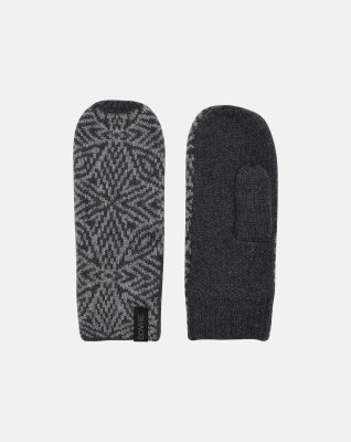 Vanter med mønster | Merino uld | Grå -Dovre Women