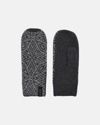 Vanter med mønster | Merino uld | Grå