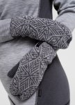 Vanter med mønster | Merino uld | Grå -Dovre Women
