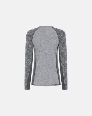 Langærmet t-shirt | 100% merino uld | Grå -Dovre Women