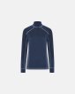 Langærmet t-shirt "half zip" | 100% merino uld | Navy - Dovre Women