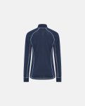 Langærmet t-shirt "half zip" | 100% merino uld | Navy -Dovre Women