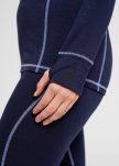 Langærmet t-shirt "half zip" | 100% merino uld | Navy -Dovre Women