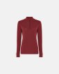Langærmet t-shirt "half zip" | 100% merino uld | Rød - Dovre Women