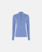 Langærmet t-shirt "half zip" | 100% merino uld | Blå - Dovre Women