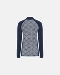 Langærmet t-shirt "half zip" | 100% merino uld | Navy -Dovre Women