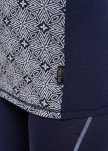 Langærmet t-shirt "half zip" | 100% merino uld | Navy -Dovre Women
