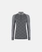 Langærmet t-shirt "half zip" | 100% merino uld | Grå - Dovre Women