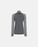 Langærmet t-shirt "half zip" | 100% merino uld | Grå -Dovre Women