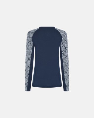 Langærmet t-shirt | 100% merino uld | Navy -Dovre Women