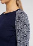 Langærmet t-shirt | 100% merino uld | Navy -Dovre Women