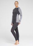 Langærmet t-shirt med hætte | 100 % merino uld | Grå -Dovre Women