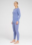 Langærmet t-shirt | 100% merino uld | Blå -Dovre Women