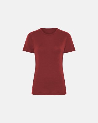 T-shirt | 100% merino uld | Rød -Dovre Women