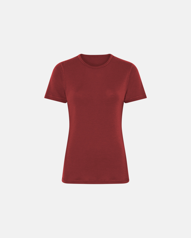 T-shirt | 100% merino uld | Rød
