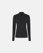 Langærmet t-shirt "half zip" | 100% merino uld | Sort - Dovre Women